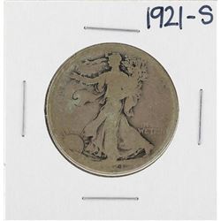 1921-S Walking Liberty Half Dollar Silver Coin