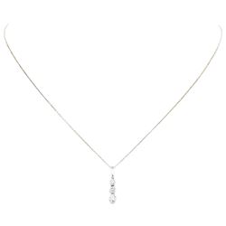 0.50 ctw Diamond Pendant with Chain - 14KT White Gold