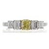 Image 1 : 0.51 ctw Fancy Yellow Diamond Ring - 18KT Two-Tone Gold