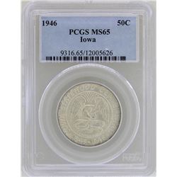 1946 Iowa Centennial Commemorative Half Dollar Coin PCGS MS65