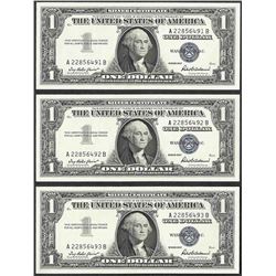 Lot of (3) Consecutive 1957 $1 Silver Certificate Notes