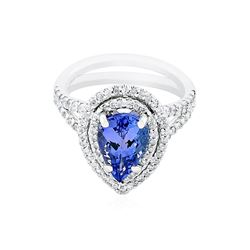 14KT White Gold 2.40 ctw Tanzanite and Diamond Ring