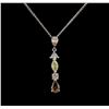 Image 1 : 14KT White Gold 1.74 ctw Diamond Pendant With Chain