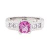 Image 2 : 1.39 ctw Pink Sapphire And Diamond Ring - Platinum