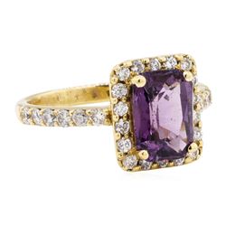 3.42 ctw Lavender Spinel And Diamond Ring - 14KT Yellow Gold