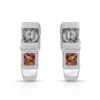 Image 1 : 14KT White Gold 1.00ctw Multi Color Sapphire and Diamond Earrings