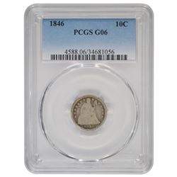 1846 Liberty Seated Dime Coin PCGS G06