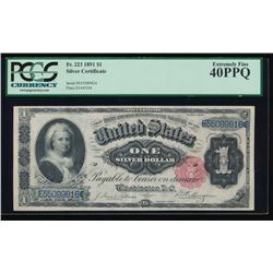 1891 $1 Martha Washington Silver Certificate PCGS 40PPQ