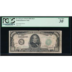 1934 $1000 Chicago Federal Reserve Note PCGS 30