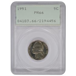 1951 Jefferson Nickel PCGS PR66