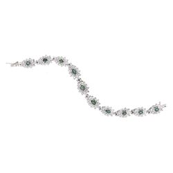 18KT White Gold 4.01ctw Alexandrite and Diamond Bracelet