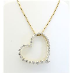 14KT Yellow Gold 0.50ctw Diamond Pendant with Chain