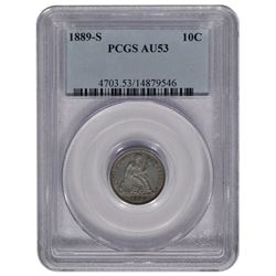 1889-S Seated Liberty Head Dime PCGS AU53