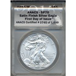 2015-W $1 American Silver Eagle Coin ANACS SP70