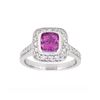 Image 1 : 18KT White Gold 1.14ct GIA Cert Pink Sapphire and Diamond Ring