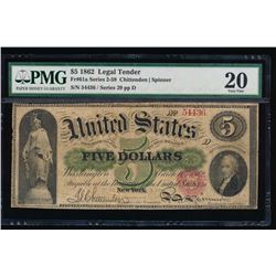 1862 $5 Legal Tender Note PMG 20