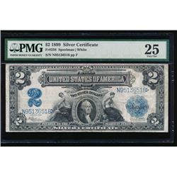 1899 $2 Mini Porthole Silver Certificate PMG 25