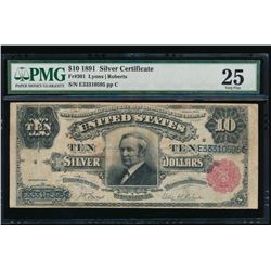 1891 $10 Silver Certificate PMG 25