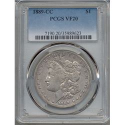 1889-CC $1 Morgan Silver Dollar Coin PCGS VF20