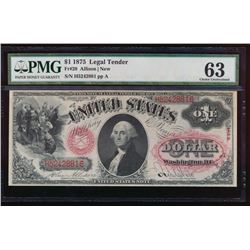 1875 $1 Legal Tender Note PMG 63