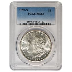 1897-S $1 Morgan Silver Dollar Coin PCGS MS63