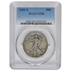 1921-S Walking Liberty Half Dollar PCGS VF20