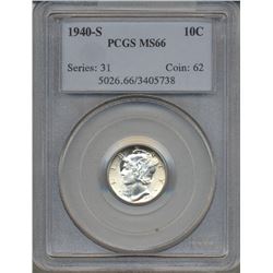 1940-S Mercury Dime Coin PCGS MS66