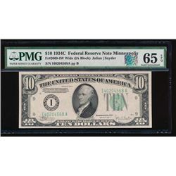 1934C $10 Minneapolis Federal Reserve Note PMG 65EPQ