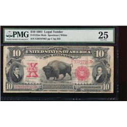 1901 $10 Bison Legal Tender Note PMG 25