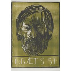 Leonard Baskin, L Baets 51, Self-Portrait Woodcut