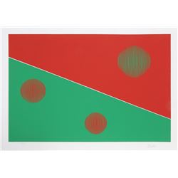 Gisela Beker, Bauhas (Red and Green), Serigraph