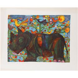 Judith Bledsoe, Rhino, Lithograph