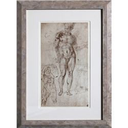 Michelangelo, Studio per un Mercurio-Apollo, Disegni di Michelangelo, Lithograph
