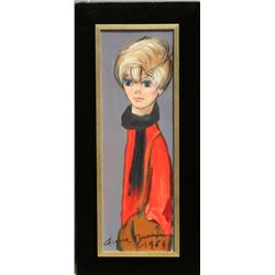 Pierre Durrieu, Girl, Oil Painting,
