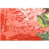 Image 2 : Frank, Abstract Flowers on Red, Oil Painting,
