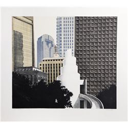 Richard Haas, Dallas Skyline, Aquatint Etching