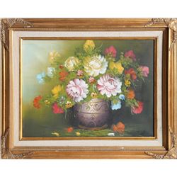 Flowers in a Vase, Oil Painting by Unknown Artist