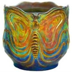 Jardiniere with butterflies, Zsolnay, 1900  