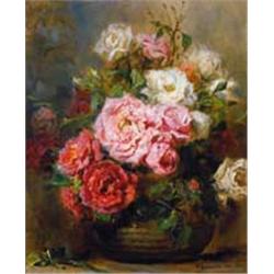 Ida Dolányi Benczúr (1876-1970) - Still life with roses, 1949