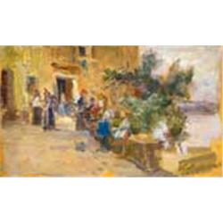 Lajos Bruck (1846-1910) - On the coast of Lovran 