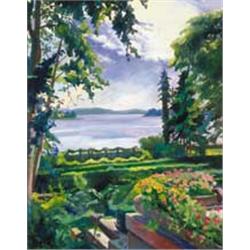 József Bató (1888-1966) - Panorama of the lake, 1927