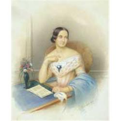 Miklós Barabás (1810-1898) - Musing woman, 1883