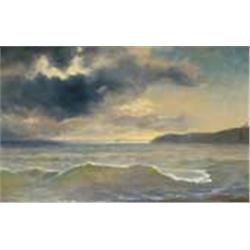 Károly Telepy (1828-1906) - Choppy Balaton, 1903