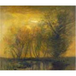 László Mednyánszky (1852-1919) - Trees on the riverside