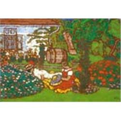 József Rippl-Rónai (1861-1927) - Anella and Lazarine among flowers, 1912