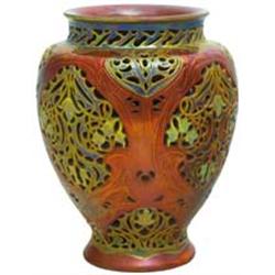 Reticulated double-walled vase, Zsolnay, around 1903  