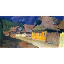 Oszkár Nagy (1883-1965) - House with orange wall, 1955