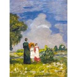 Béla Iványi Grünwald (1867-1940) - Three ladies on the glade