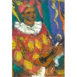 Béla Czóbel (1883-1976) - Pierette with mandoline