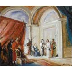 Gyula Rudnay (1878-1957) - Reading out aloud 